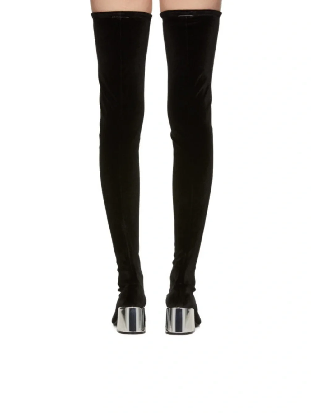 Maison Martin Margiela Black Over-the-Knee Velvet Boots Rare MM6